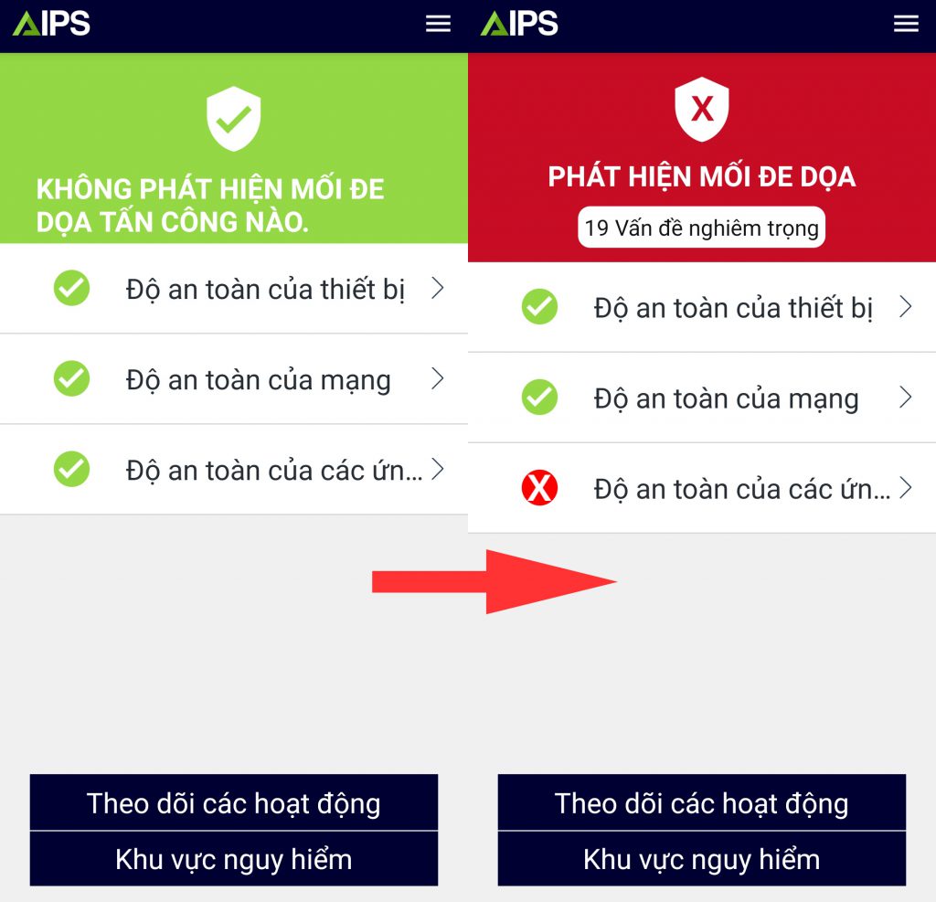 AIPS sẽ quét và bảo vệ điện thoại của bạn theo thời gian thực và phát hiện các mối đe dọa tấn công