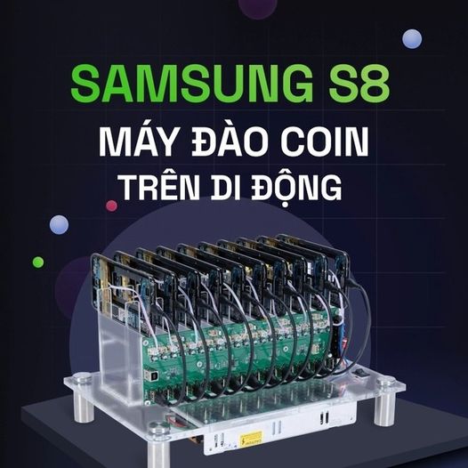Rộ quảng cáo dàn đào coin bằng điện thoại ở Việt Nam.